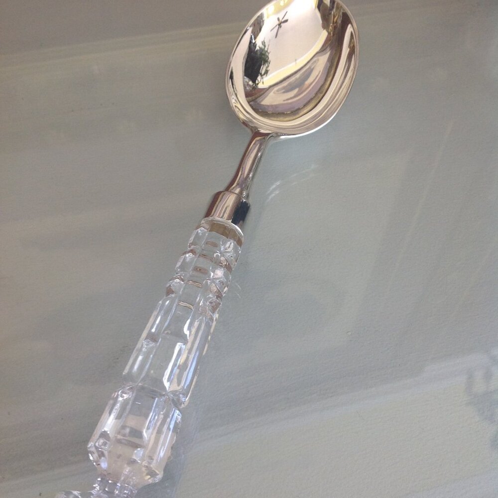 24% Lead Crystal Silver Plated Serving Spoon by Godinger